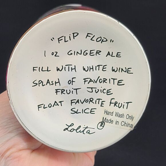 Lolita Hand Painted Wine Glass Flip Flop - Picture 5 of 5